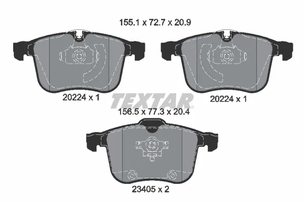 Передние тормозные колодки 2022401 Textar