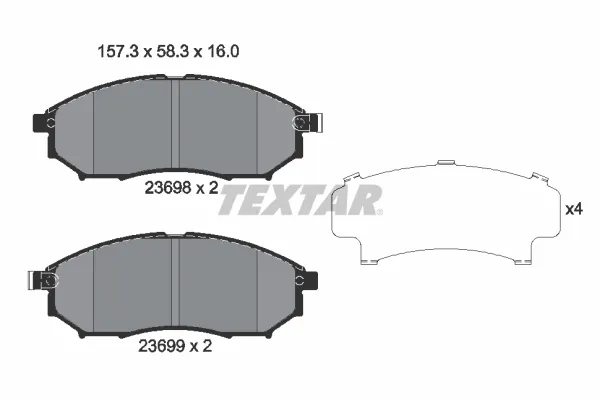 Передние тормозные колодки 2369801 Textar