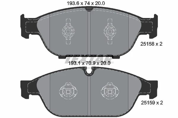 Колодки тормозные передние дисковые TEXTAR 2515802