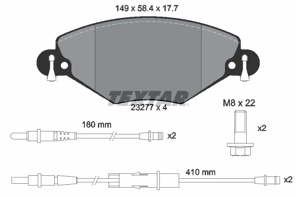 Передние тормозные колодки 2327701 Textar
