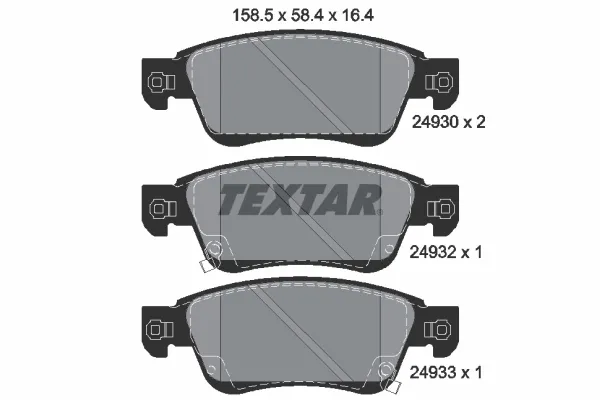 Передние тормозные колодки 2493001 Textar