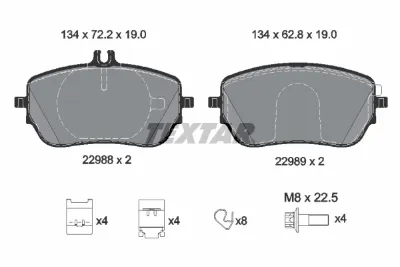 Колодки тормозные передние дисковые TEXTAR 2298801