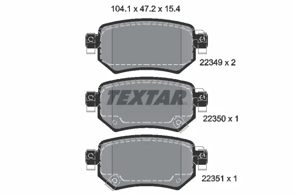 Задние тормозные колодки 2234901 Textar