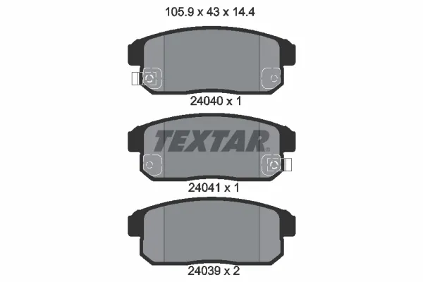 Задние тормозные колодки 2404001 Textar