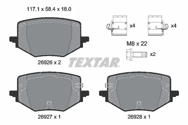 Задние тормозные колодки 2692601 Textar