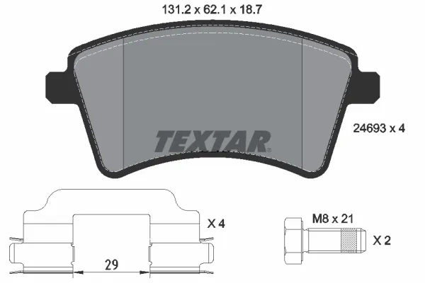 Передние тормозные колодки 2469301 Textar