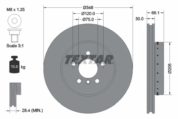 Передние тормозные диски 92265725 Textar