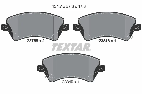 Передние тормозные колодки 2376601 Textar