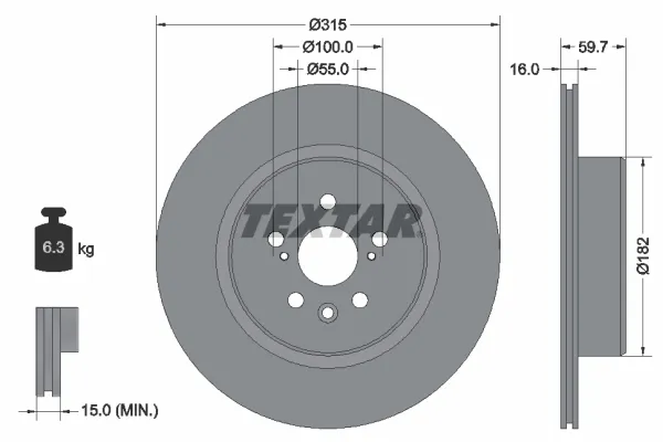 Тормозные диски 92169503 Textar