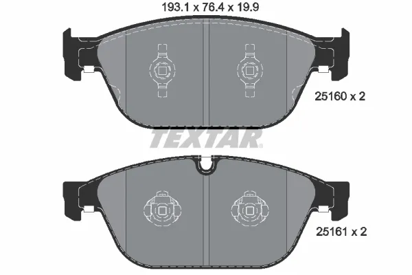 Передние тормозные колодки 2516002 Textar