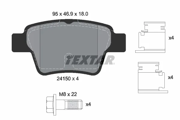 Задние тормозные колодки 2415001 Textar