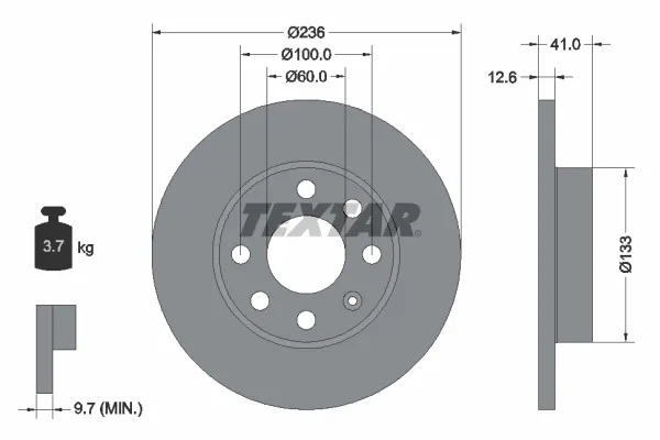 Передние тормозные диски 92020903 Textar