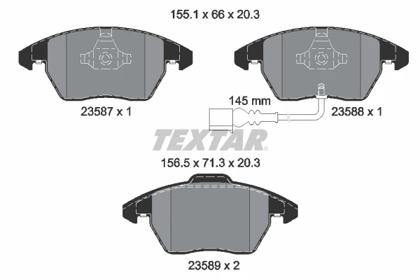 Колодки тормозные передние дисковые TEXTAR 2358701