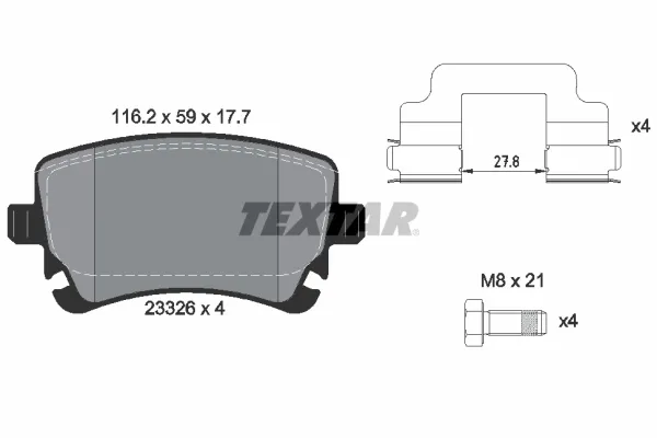 Задние тормозные колодки 2332601 Textar