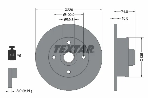 Тормозные диски 92041803 Textar