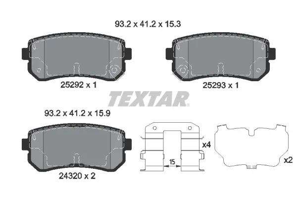 Задние тормозные колодки 2529201 Textar