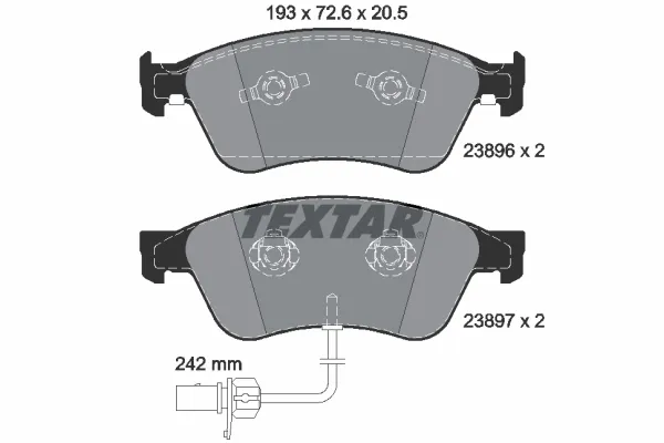 Передние тормозные колодки 2389601 Textar