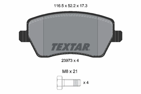 Колодки тормозные передние дисковые TEXTAR 2397301