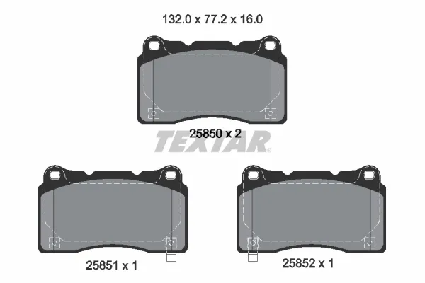 Передние тормозные колодки 2585001 Textar