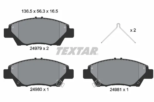 Передние тормозные колодки 2497901 Textar