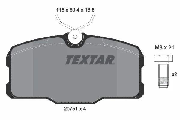 Передние тормозные колодки 2075101 Textar
