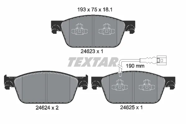Передние тормозные колодки 2462301 Textar