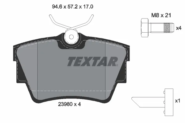 Задние тормозные колодки 2398001 Textar