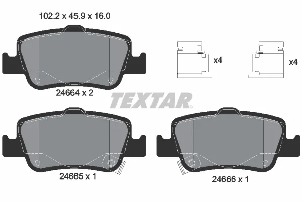 Задние тормозные колодки 2466401 Textar