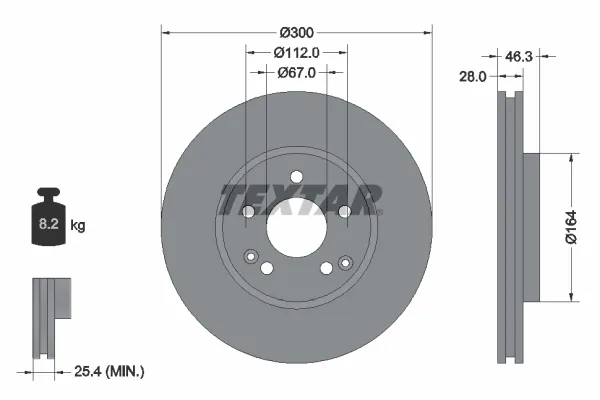 Передние тормозные диски 92106005 Textar