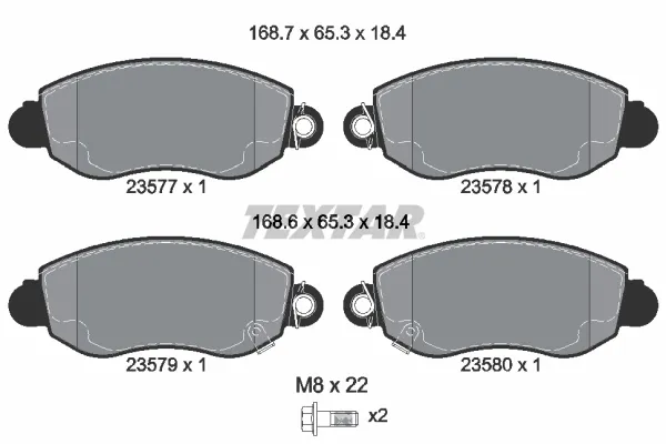 Передние тормозные колодки 2357701 Textar