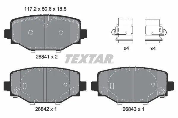 Задние тормозные колодки 2684101 Textar