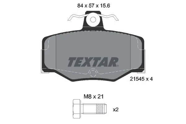Задние тормозные колодки 2154501 Textar