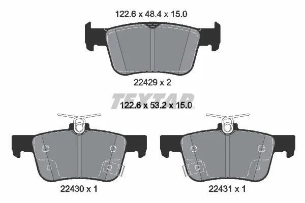 Задние тормозные колодки 2242901 Textar