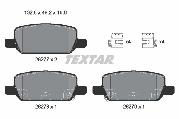 Задние тормозные колодки 2627701 Textar