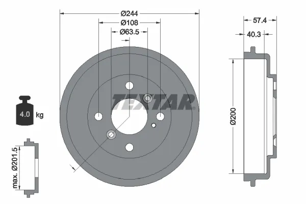 Тормозной барабан 94031900 Textar