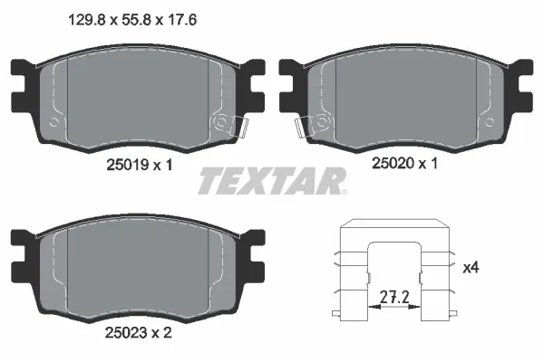 Передние тормозные колодки 2501901 Textar