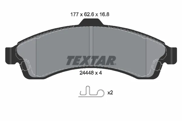 Передние тормозные колодки 2444801 Textar