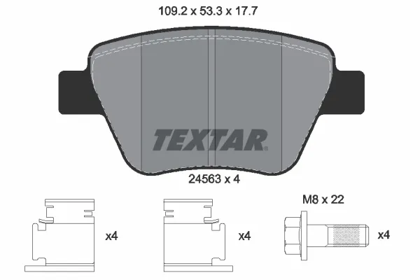 Задние тормозные колодки 2456301 Textar