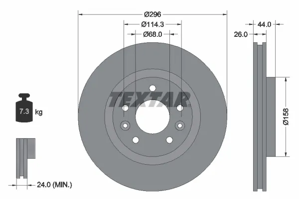 Передние тормозные диски 92274203 Textar