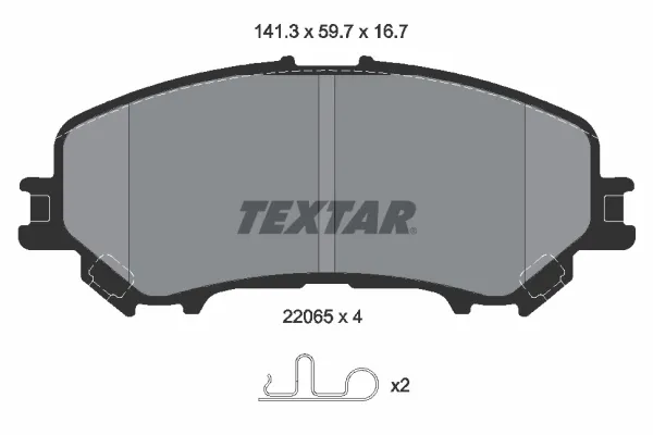Передние тормозные колодки 2206503 Textar