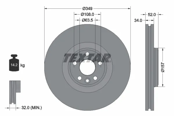 Передние тормозные диски 92301805 Textar