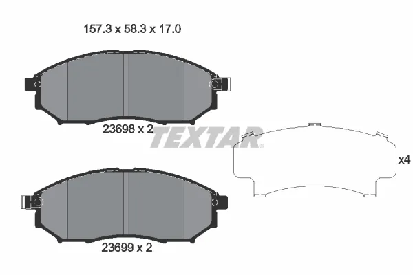 Передние тормозные колодки 2369803 Textar