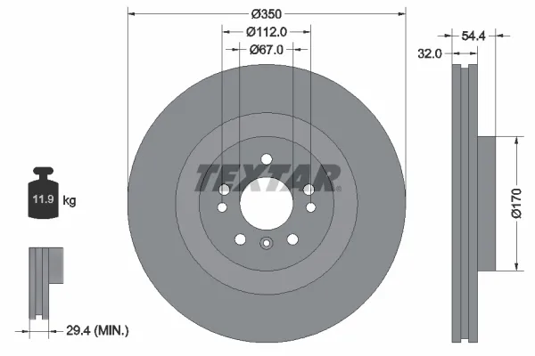 Передние тормозные диски 92284205 Textar