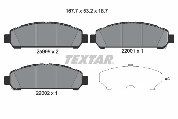 Передние тормозные колодки 2599901 Textar
