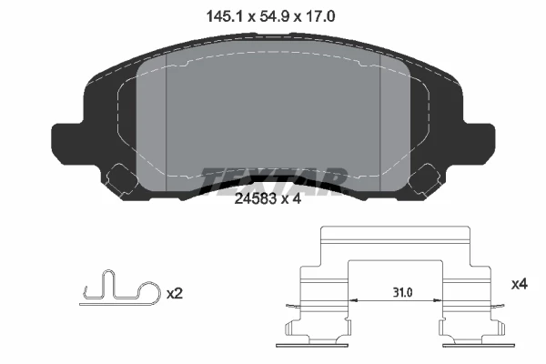 Передние тормозные колодки 2458301 Textar