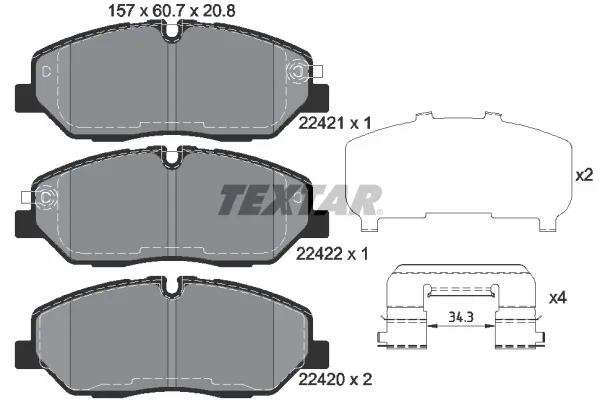 Передние тормозные колодки 2242101 Textar