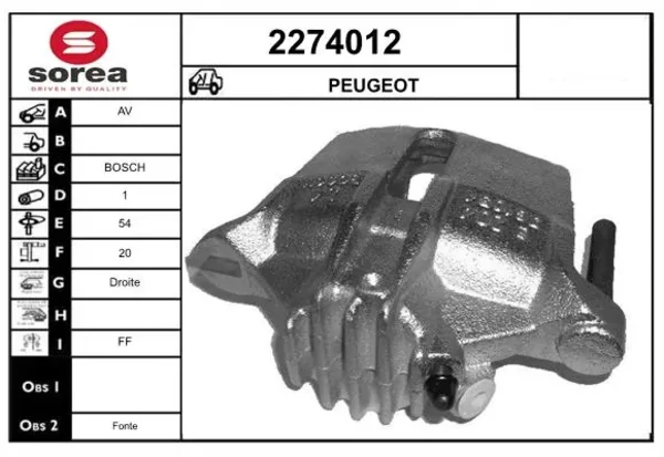 Суппорт тормозной передний правый 441064 Peugeot/Citroen