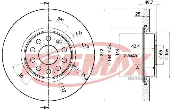 Передние тормозные диски BD5618 Fremax