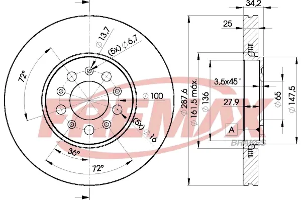 Передние тормозные диски BD5604 Fremax