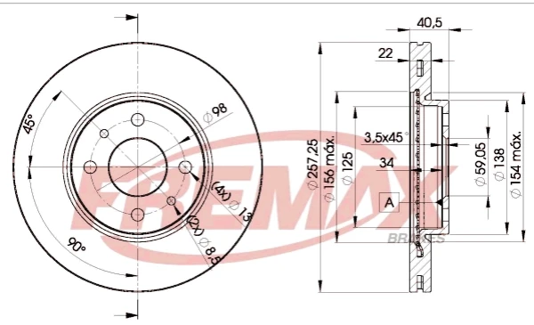 Передние тормозные диски BD1650 Fremax